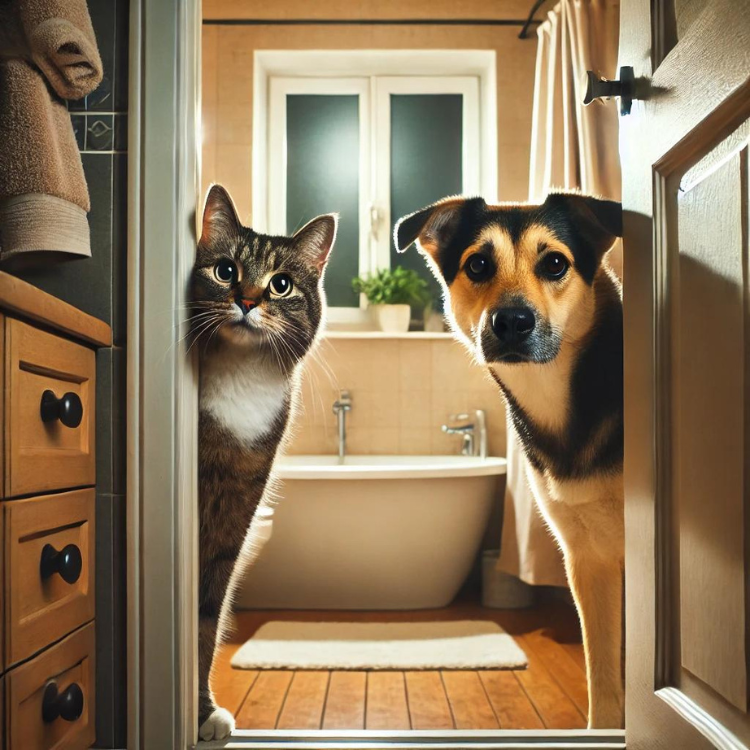 Why do pets follow you to the bathroom